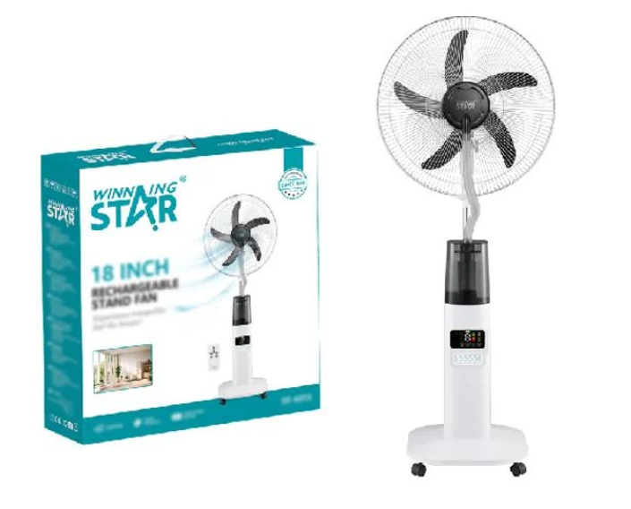 Winning Star ventilateur sur pied rechargeable 18 pouces